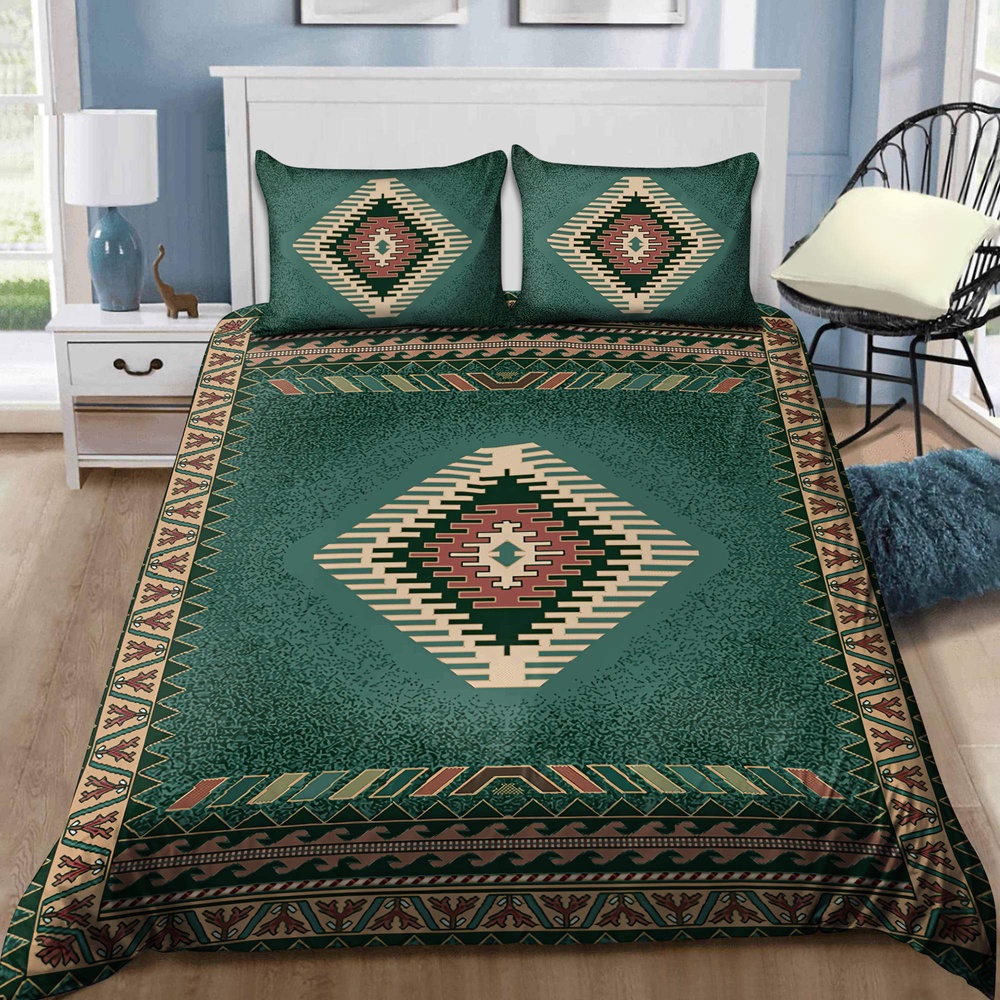 Native American Bedding Set, Design Green Native American Bedding Set, Native Bed Set