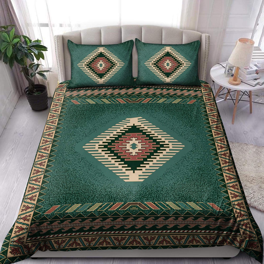 Native American Bedding Set, Design Green Native American Bedding Set, Native Bed Set