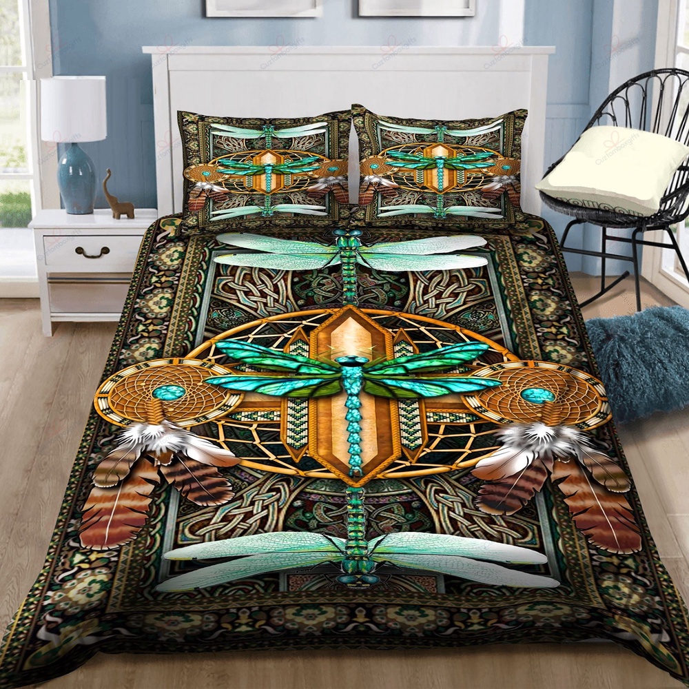 Native American Bedding Set, Dragonfly Native American Bedding Set, Native Bed Set