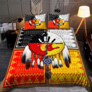 Native American Bedding Set, Dreamcatcher Red Hand…