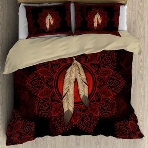 Native American Bedding Set Feather Flower Native American Bedding Set Native Bed Set 2 rchszj.jpg