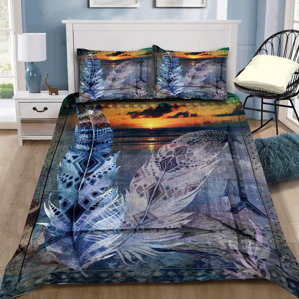 Native American Bedding Set, Feather Pattern Native American Bedding Set, Native Bed Set Native American Bedding Set, Feather Pattern Native American Bedding Set, Native Bed Set