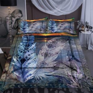 Native American Bedding Set Feather Pattern Native American Bedding Set Native Bed Set 2 nwkizd.jpg