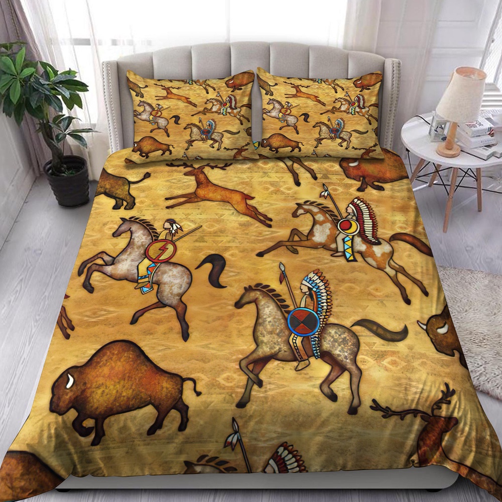 Native American Bedding Set, Horse Bison Native American Bedding Set, Native Bed Set Native American Bedding Set, Horse Bison Native American Bedding Set, Native Bed Set