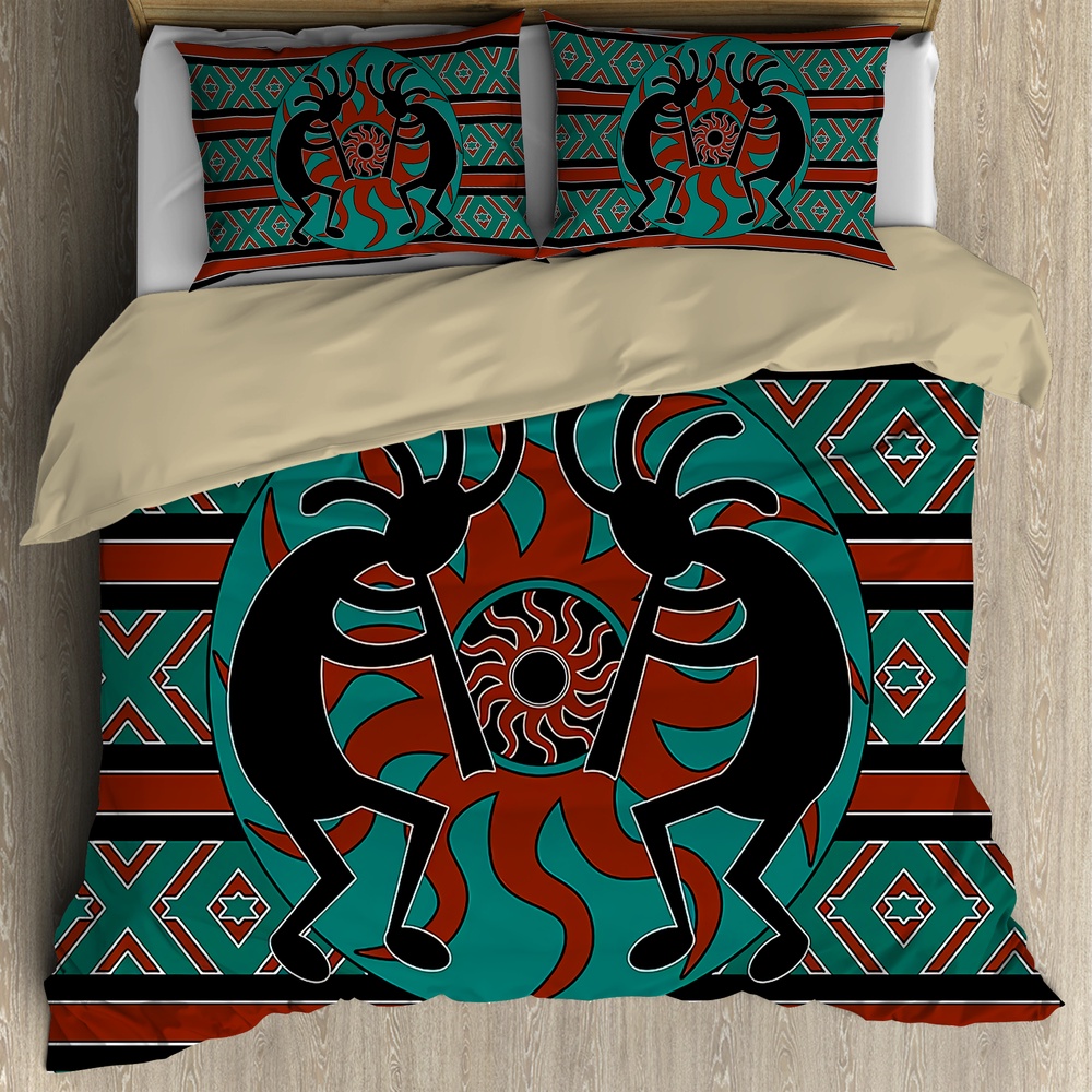 Native American Bedding Set, Kokopelli Myth Native American Bedding Set, Native Bed Set Native American Bedding Set, Kokopelli Myth Native American Bedding Set, Native Bed Set
