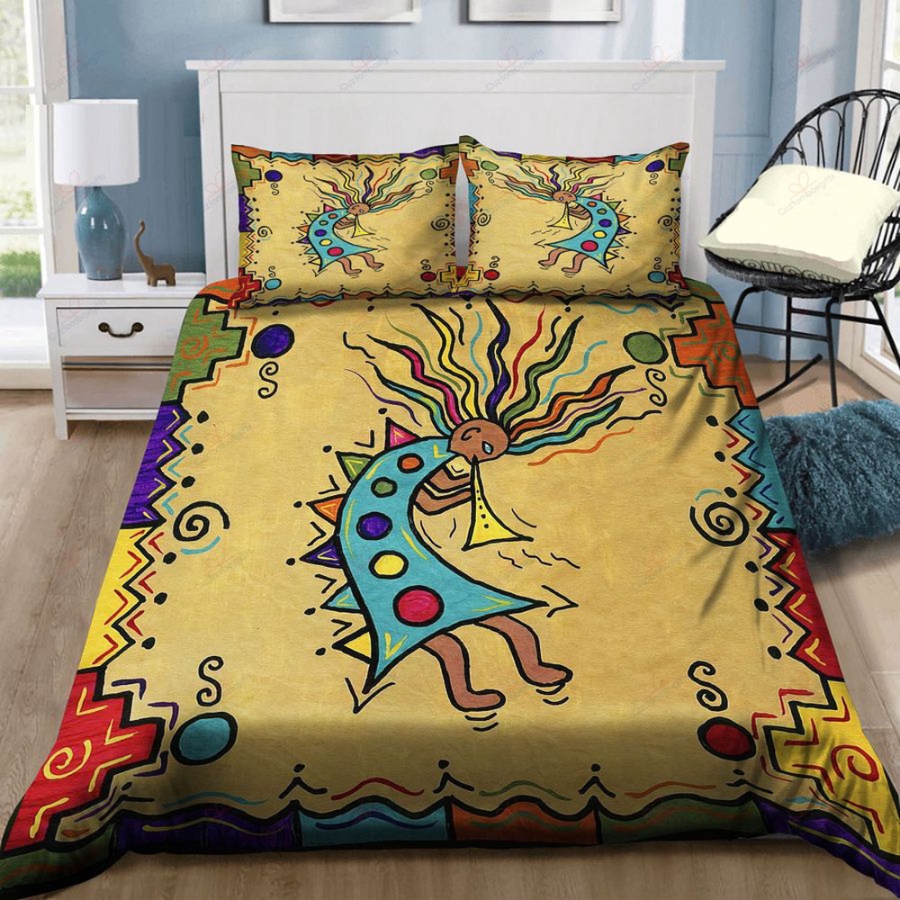 Native American Bedding Set, Kokopelli Native American Bedding Set, Native Bed Set