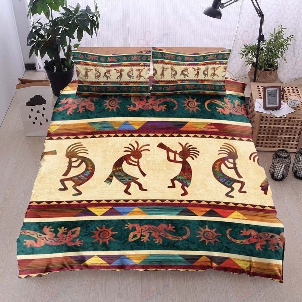 Native American Bedding Set, Kokopelli Pattern Native American Bedding Set, Native Bed Set Native American Bedding Set, Kokopelli Pattern Native American Bedding Set, Native Bed Set