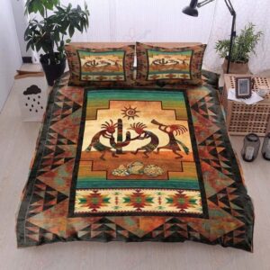 Native American Bedding Set, Kokopelli Retro Native…