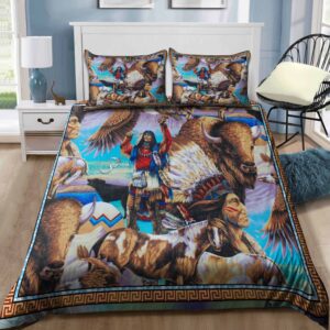 Native American Bedding Set, Mens And Animals…
