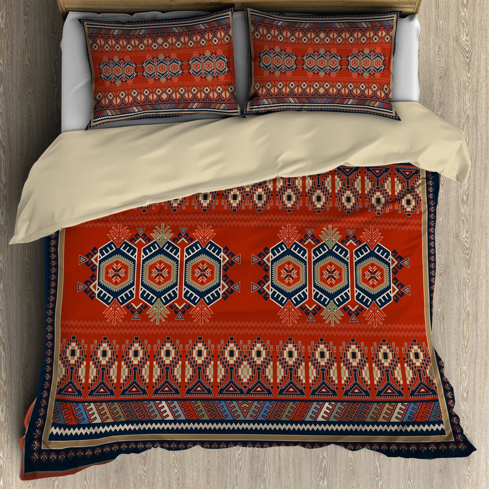 Native American Bedding Set, Orange Earth Native American Bedding Set, Native Bed Set Native American Bedding Set, Orange Earth Native American Bedding Set, Native Bed Set