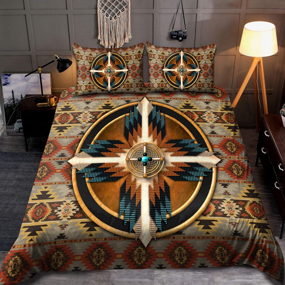 Native American Bedding Set, Peace Circle Native American Bedding Set, Native Bed Set