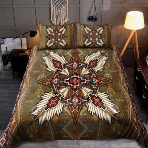 Native American Bedding Set, Red Beading Native…