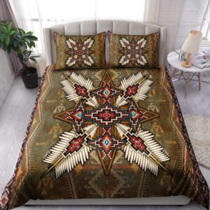 Native American Bedding Set Red Beading Native American Bedding Set Native Bed Set 3 f1cpys.jpg