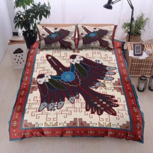 Native American Bedding Set, Red Bird Pattern…