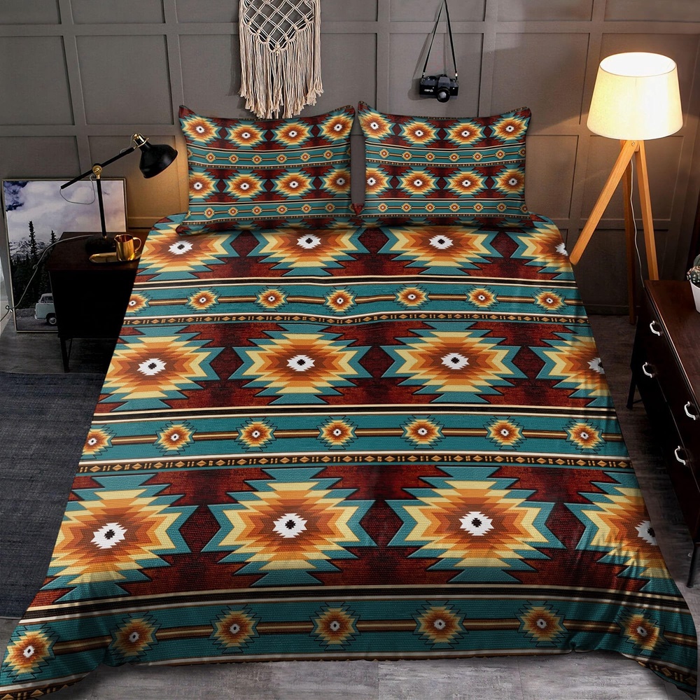Native American Bedding Set, Retro Native American Bedding Set, Native Bed Set