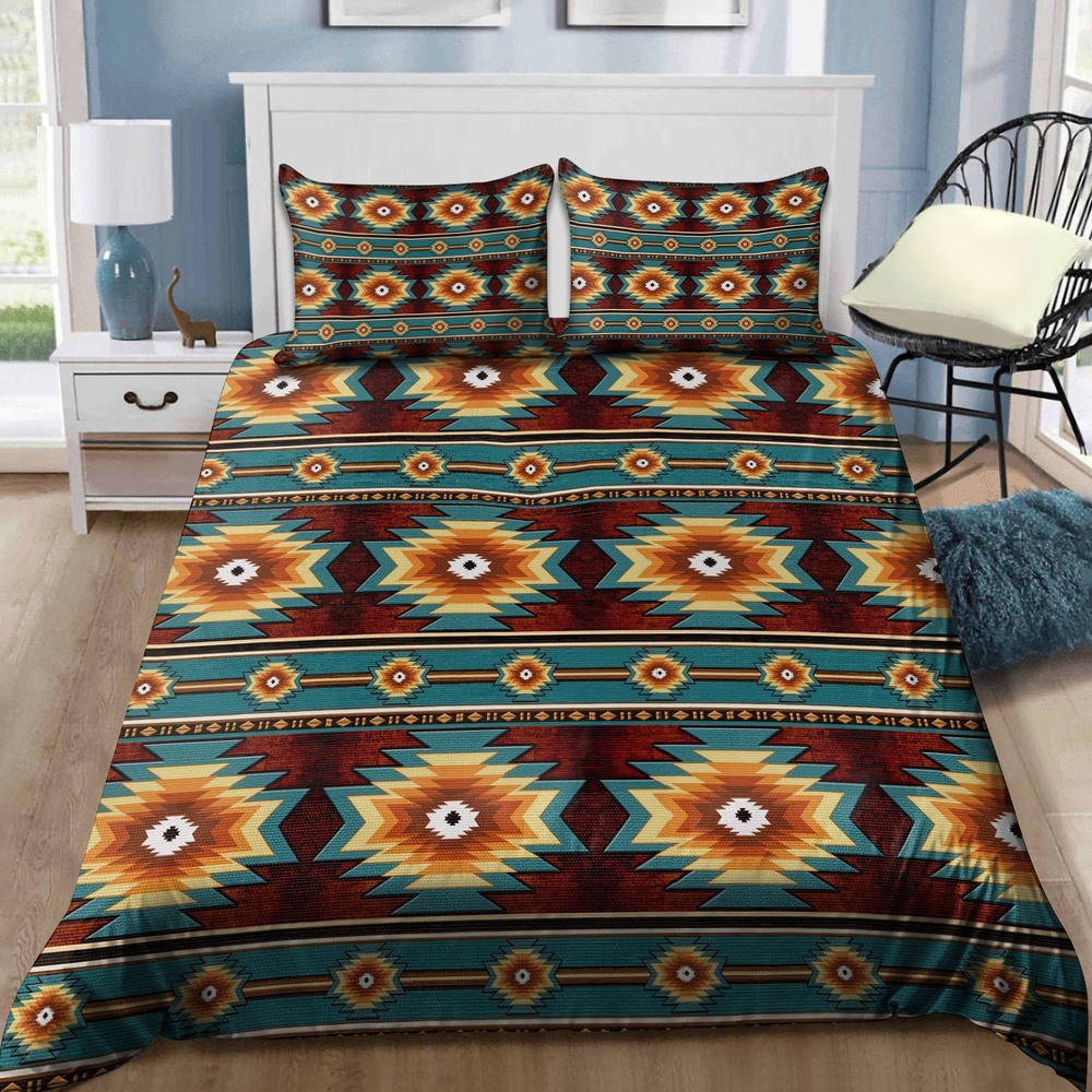 Native American Bedding Set, Retro Native American Bedding Set, Native Bed Set
