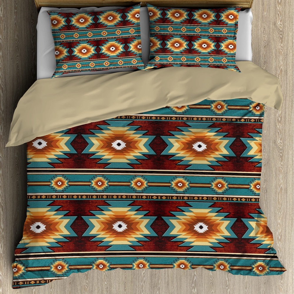 Native American Bedding Set, Retro Native American Bedding Set, Native Bed Set