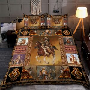 Native American Bedding Set, The Warrior Native…