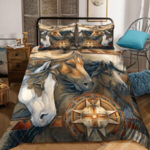 Native American Bedding Set, Three Horse Native…