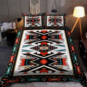Native American Bedding Set, Tribe Colorfull Design…