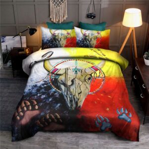 Native American Bedding Set, Weather Skull Native…