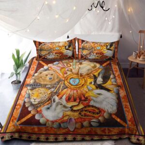 Native American Bedding Set, Wild Animals Native…