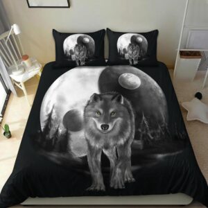 Native American Bedding Set, Wild Wolves Native…