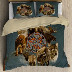 Native American Bedding Set Wildlife Native American Bedding Set Native Bed Set 2 odqi5h.jpg