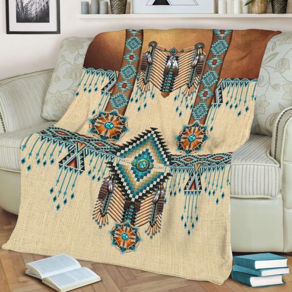 Native American Blanket, 3D Native Fleece Blanket, Native Blankets