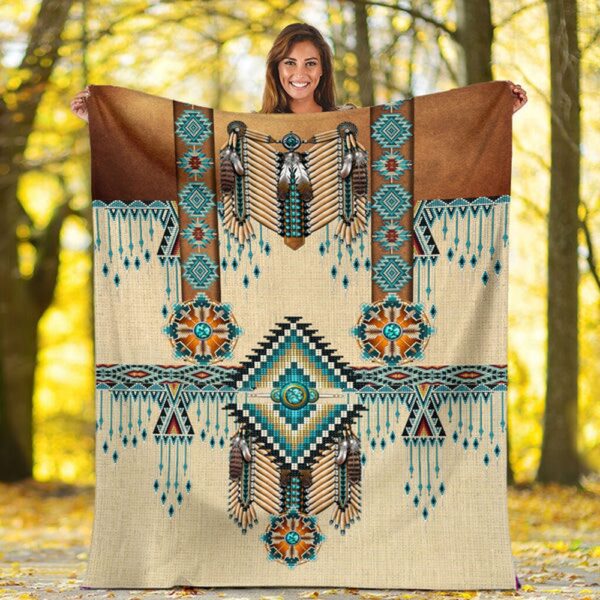 Native American Blanket, 3D Native Fleece Blanket, Native Blankets