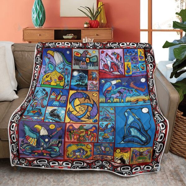 Native American Blanket, Artistic Native American All Over Printed Blanket, Native Blankets