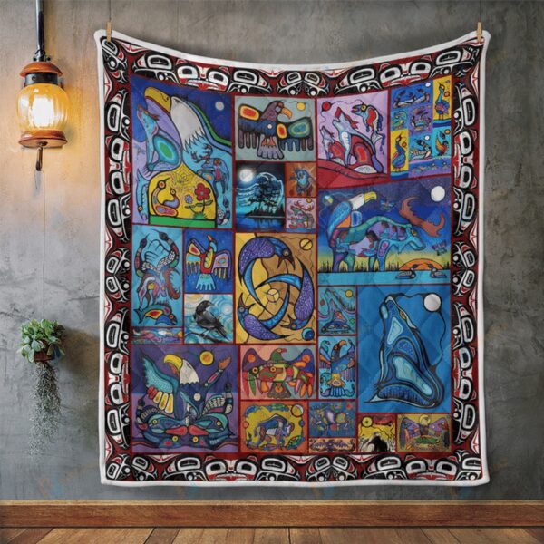 Native American Blanket, Artistic Native American All Over Printed Blanket, Native Blankets