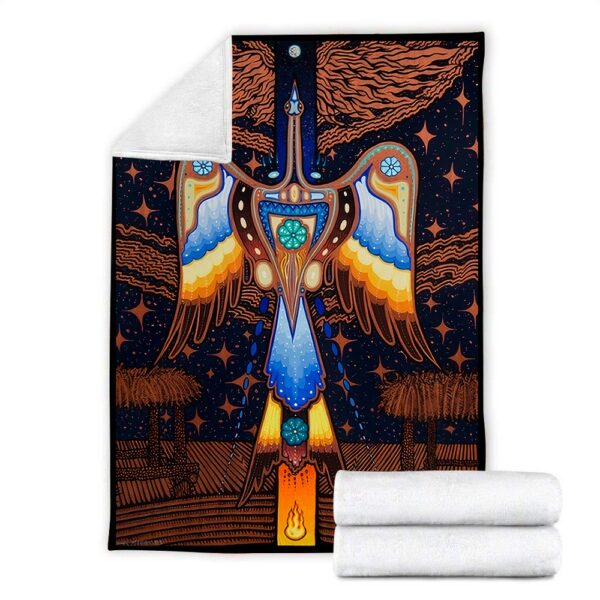 Native American Blanket, Bird Pattern Native American All Over Printed Blanket, Native Blankets