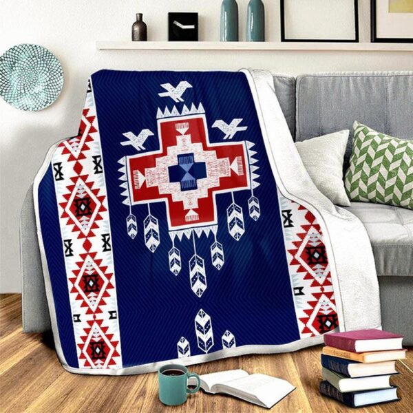 Native American Blanket, Birds Feather Fleece Blanket, Native Blankets