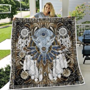 Native American Blanket Bison Dreamcatcher Native American All Over Printed Blanket Native Blankets 3 lht0dw.jpg