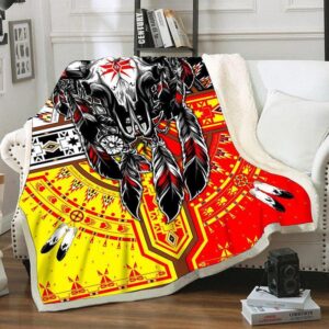 Native American Blanket Buffalo Head Fleece Blanket Native Blankets 1 p0ljf0.jpg