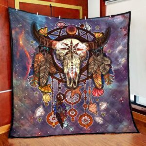 Native American Blanket, Cow Skull Dream Native…