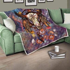 Native American Blanket Cow Skull Dream Native American All Over Printed Blanket Native Blankets 3 faexsz.jpg