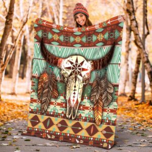 Native American Blanket Cow Skull Feathers Native American All Over Printed Blanket Native Blankets 2 jclb0q.jpg