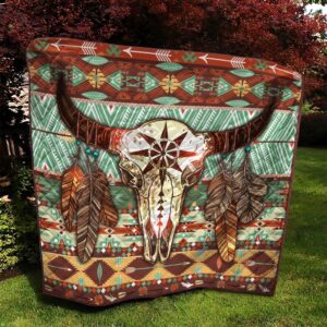 Native American Blanket Cow Skull Native American All Over Printed Blanket Native Blankets 4 ay0m5s.jpg