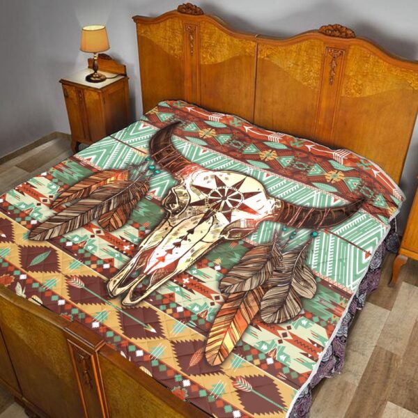 Native American Blanket, Cow Skull Native American All Over Printed Blanket, Native Blankets