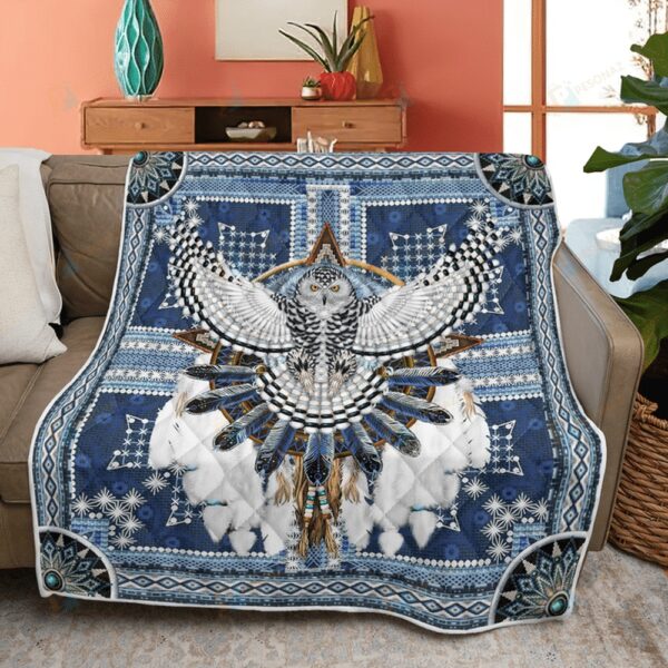 Native American Blanket, Dream Owl Native American All Over Printed Blanket, Native Blankets