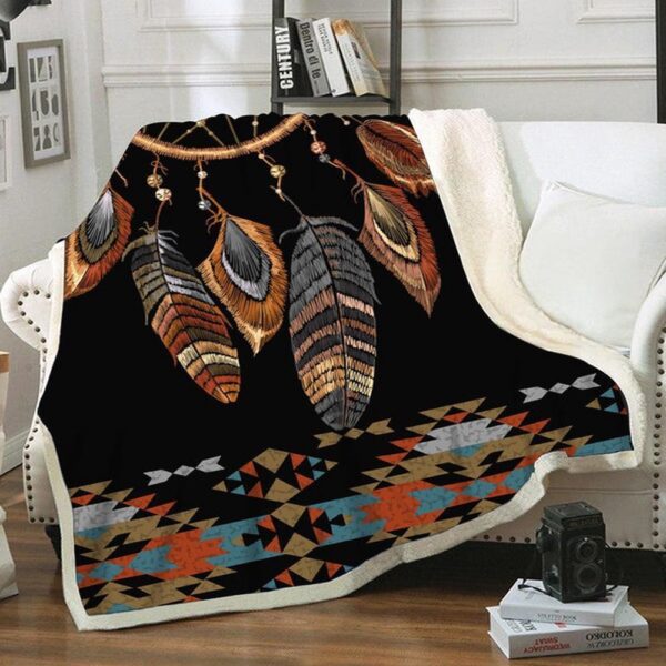 Native American Blanket, Dreamcatcher Fleece Blanket, Native Blankets