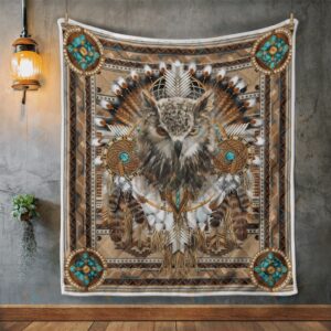 Native American Blanket, Dreamcatcher Owl Native American…