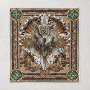 Native American Blanket Dreamcatcher Owl Native American All Over Printed Blanket Native Blankets 2 bg3apr.jpg