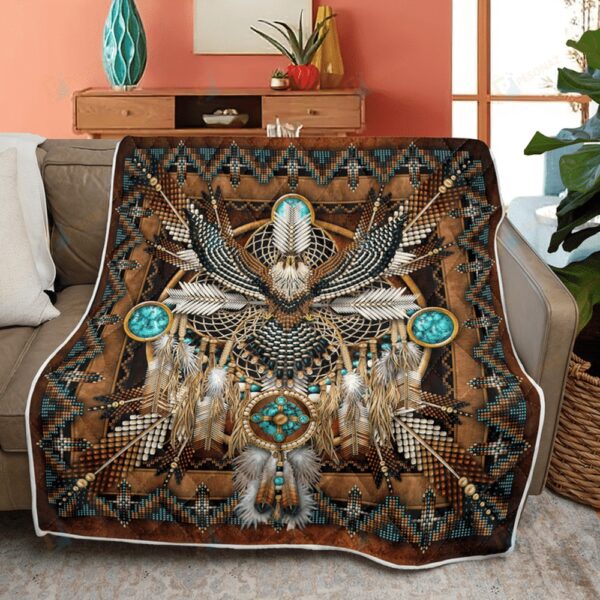 Native American Blanket, Eagle Dream Native American All Over Printed Blanket, Native Blankets