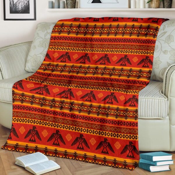 Native American Blanket, Eagle Native American Pattern Print Blanket, Native Blankets