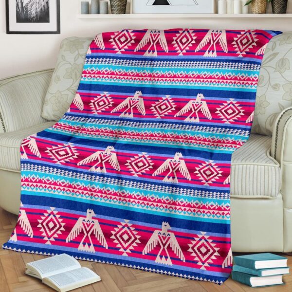 Native American Blanket, Eagle Native American Print Pattern Blanket, Native Blankets