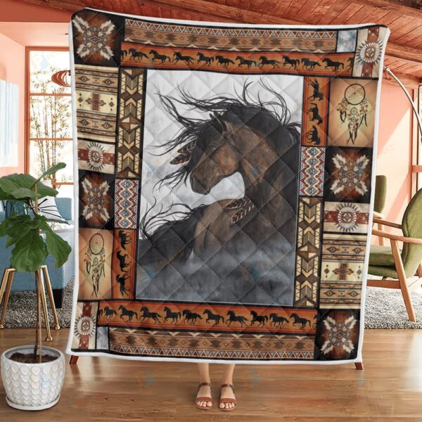 Native American Blanket, Horse Dream Native American All Over Printed Blanket, Native Blankets