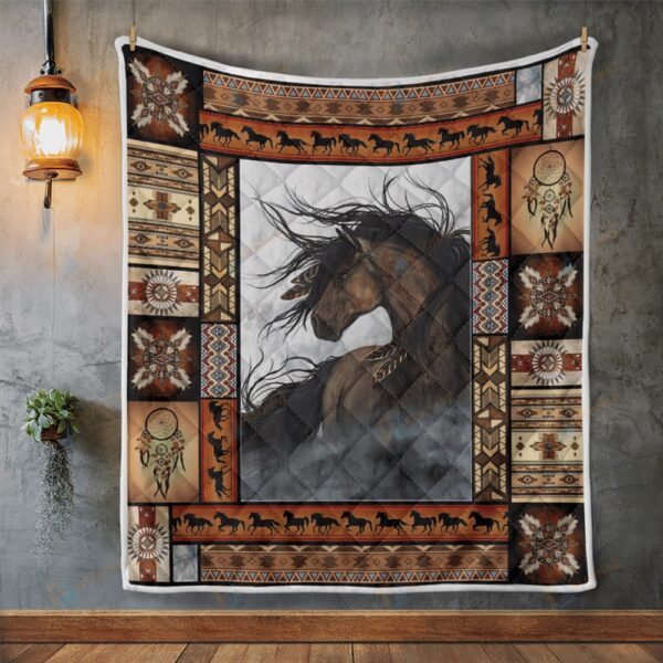 Native American Blanket, Horse Dream Native American All Over Printed Blanket, Native Blankets